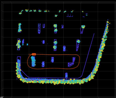 Obr.4 Mapovanie a lokalizácia na parkovisku