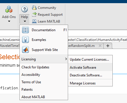 activate matlab software